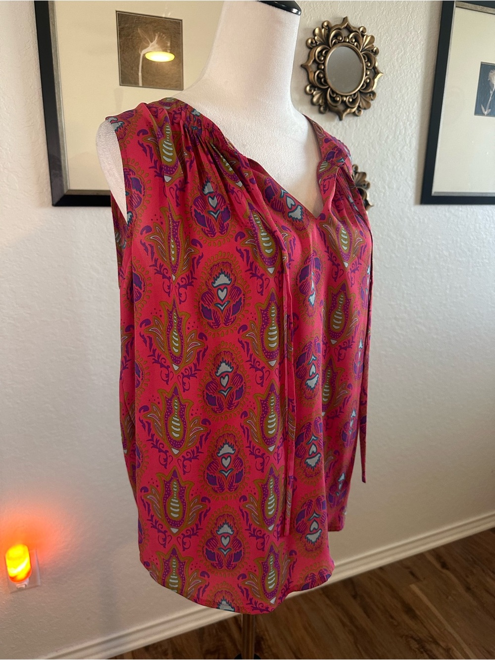 Violet + Claire Pink Bohemian Sleeveless Top